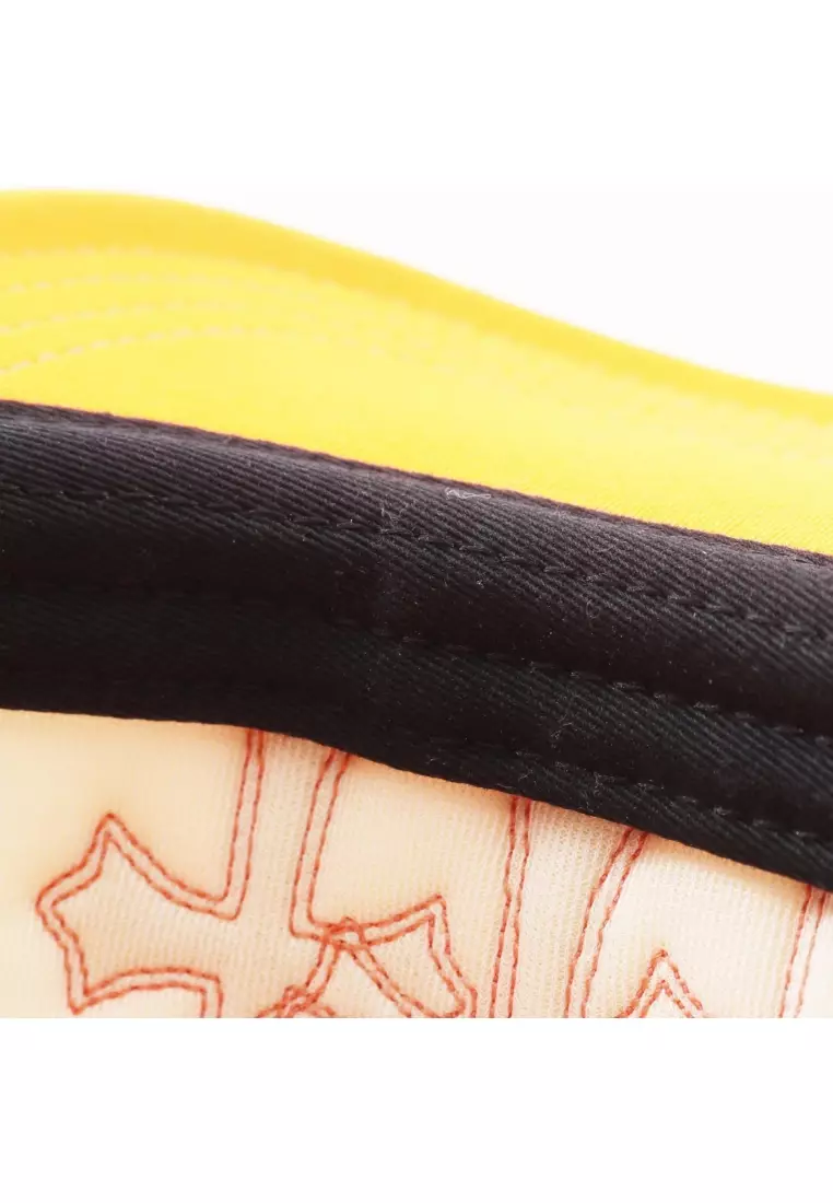 Pre-Loved Chrome Hearts tracker Cemetery cross patch cap orange white Neon color