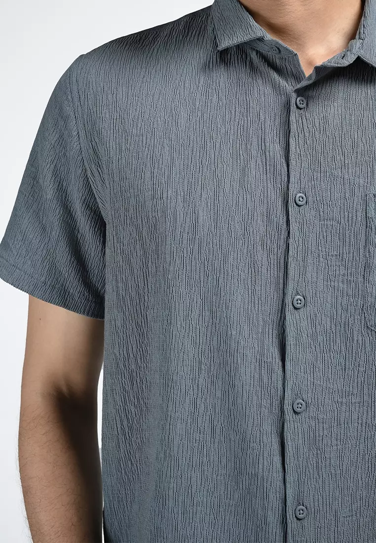 MOC Kemeja Lengan Pendek Pria MAURO-GREY