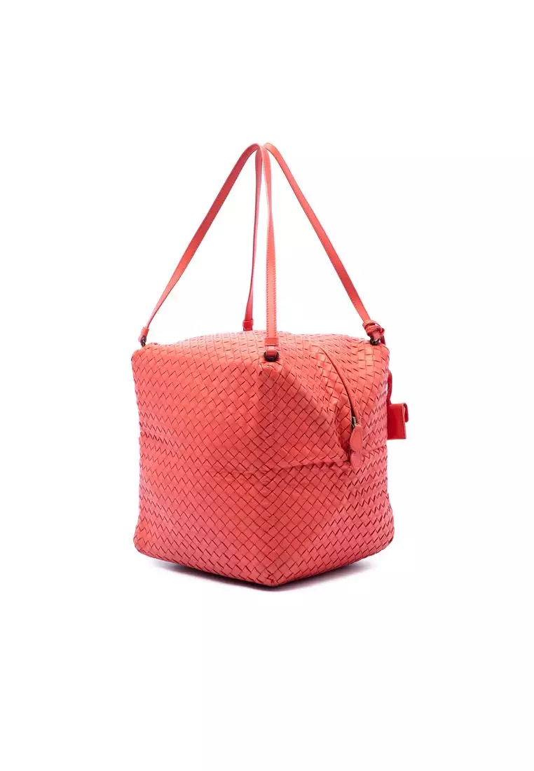 Pre-Loved Bottega Veneta Nappa Intrecciato Cube Shoulder Bag