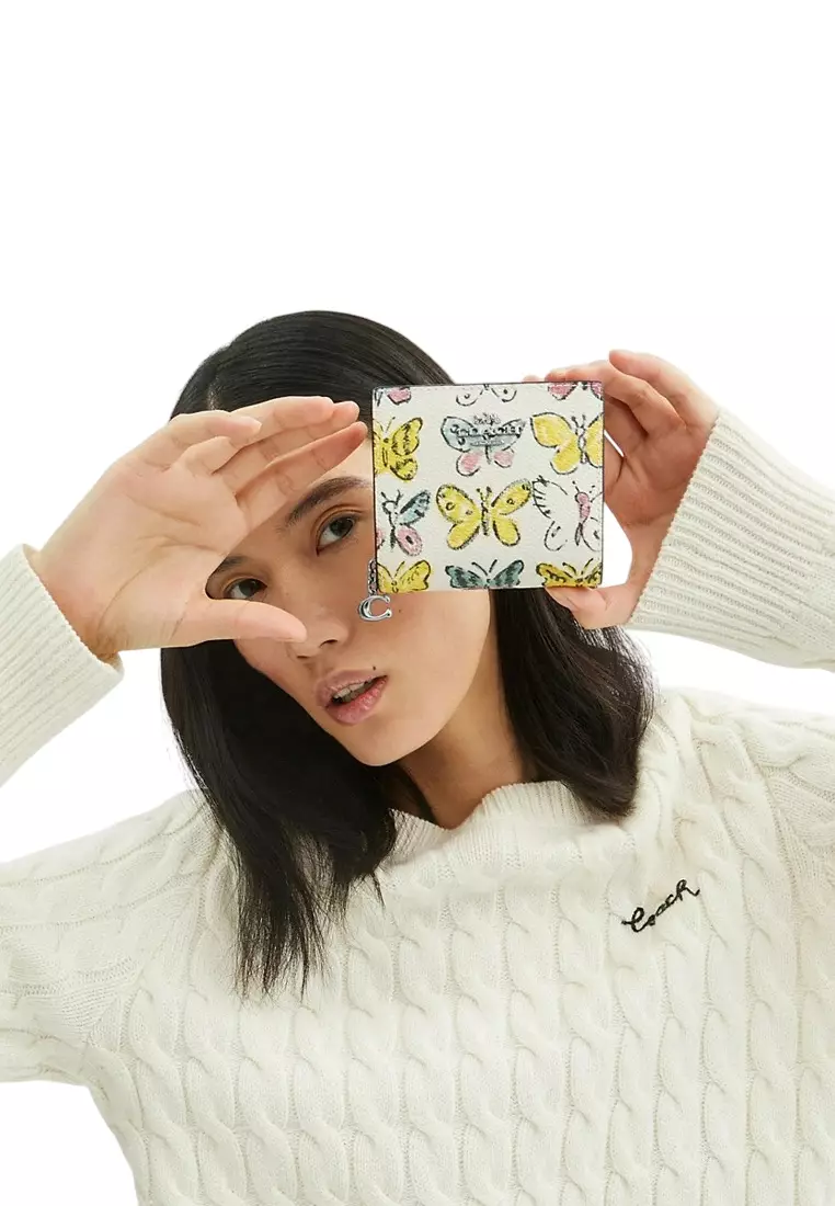 網上選購 Coach Snap Wallet With Butterfly Print - White 2025 系列 | ZALORA香港