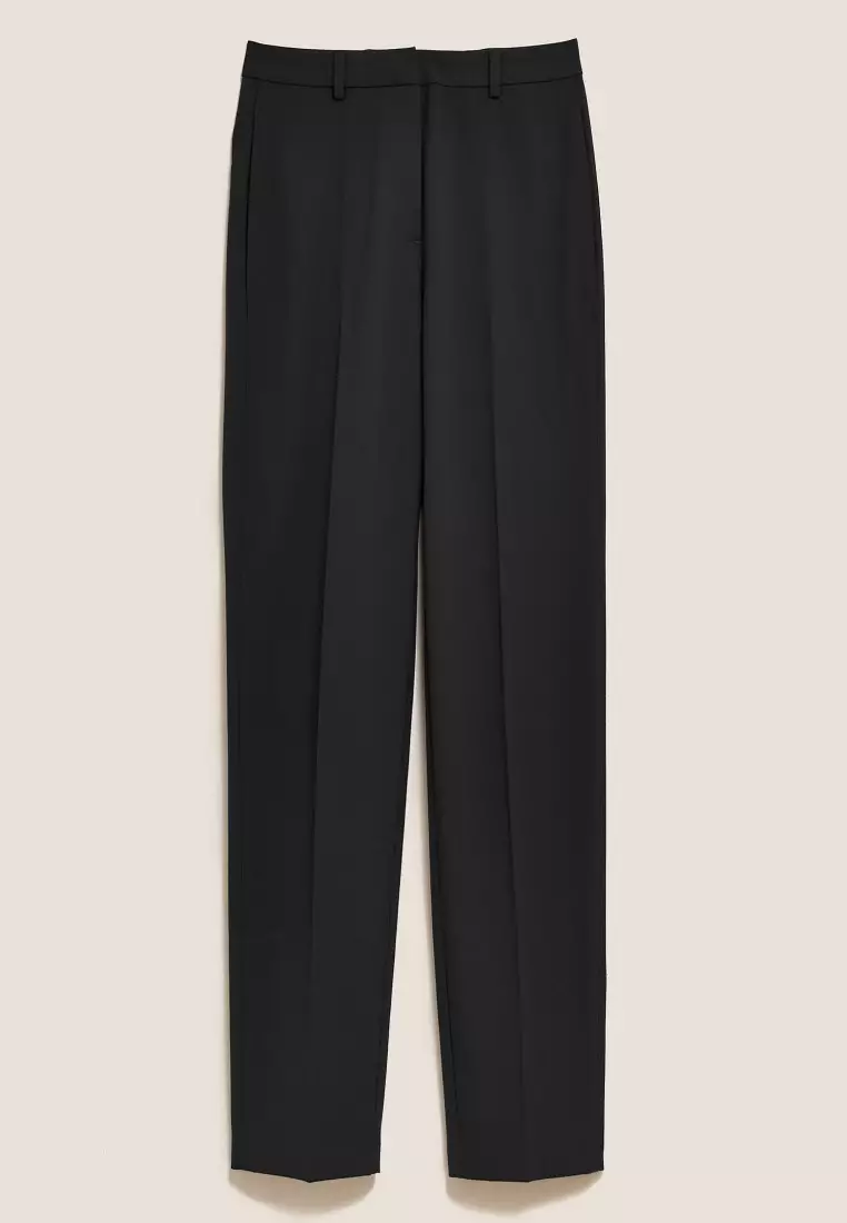 Straight Leg Trousers With Stretch