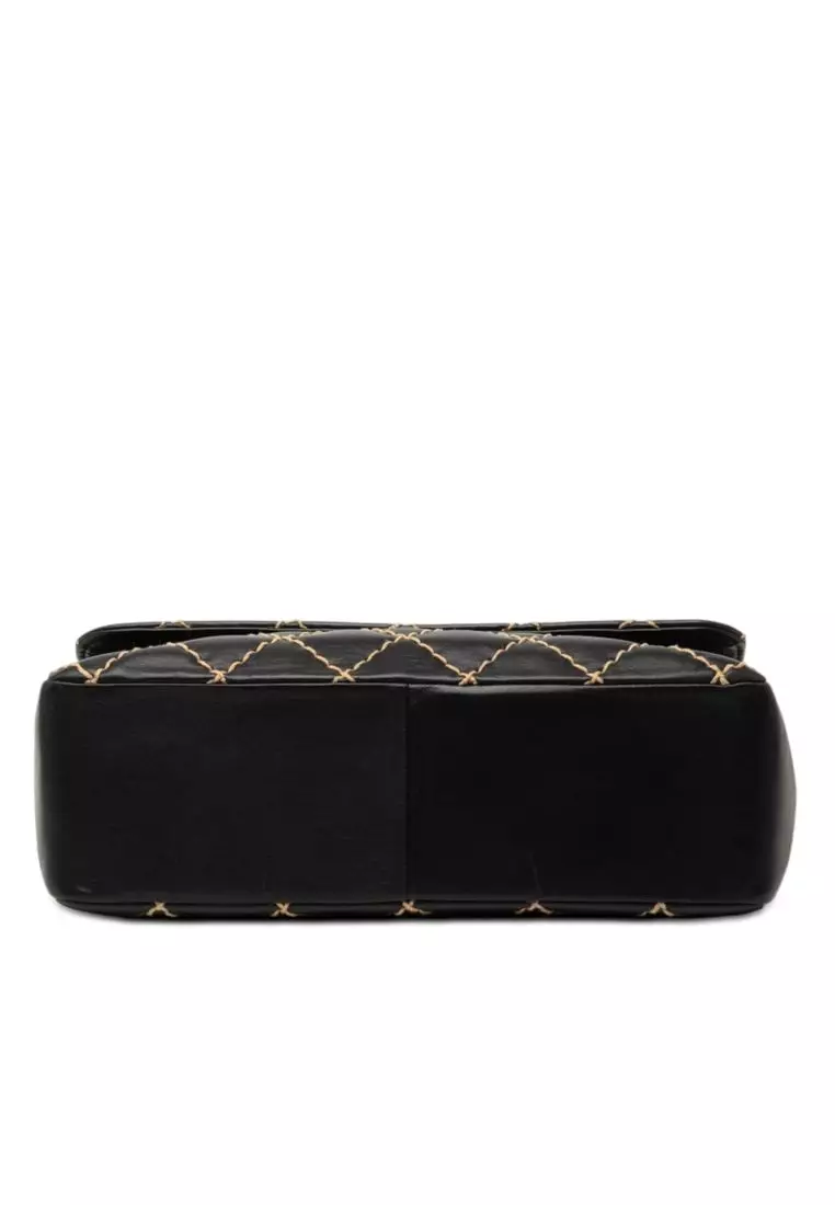 Pre-Loved Chanel Jumbo Cc Quilted Lambskin Wild Stitch Flap