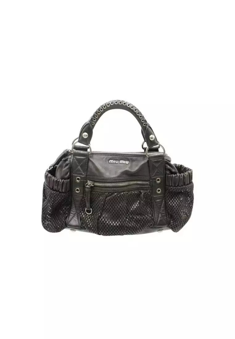 Miu miu sales black leather handbag