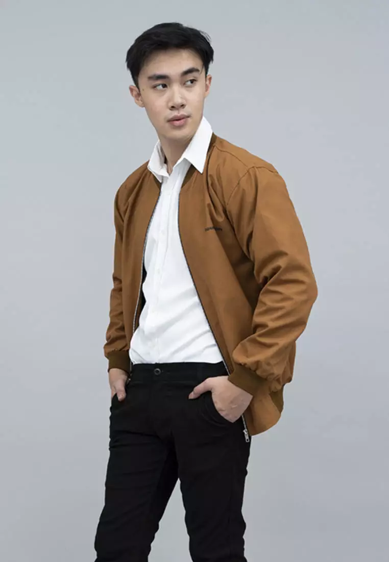 Houseofcuff Jaket Bomber Polos Windbreaker Cokelat