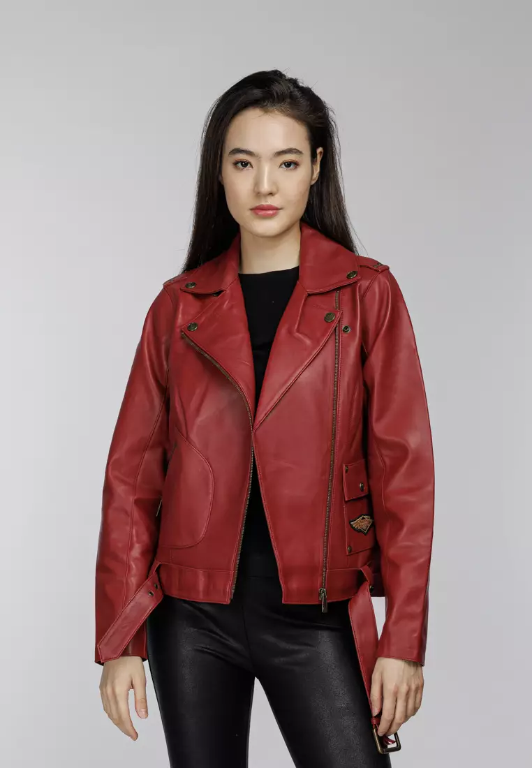 Red harley davidson jacket hot sale