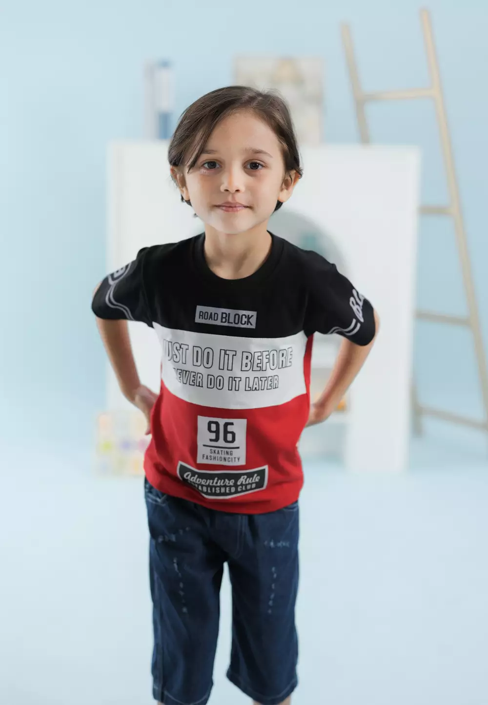 Wakakids Baju Atasan Kaos Anak Laki Laki Usia 1 Tahun Hingga 4 Tahun T-shirt Motif Just Do It 3936 Merah