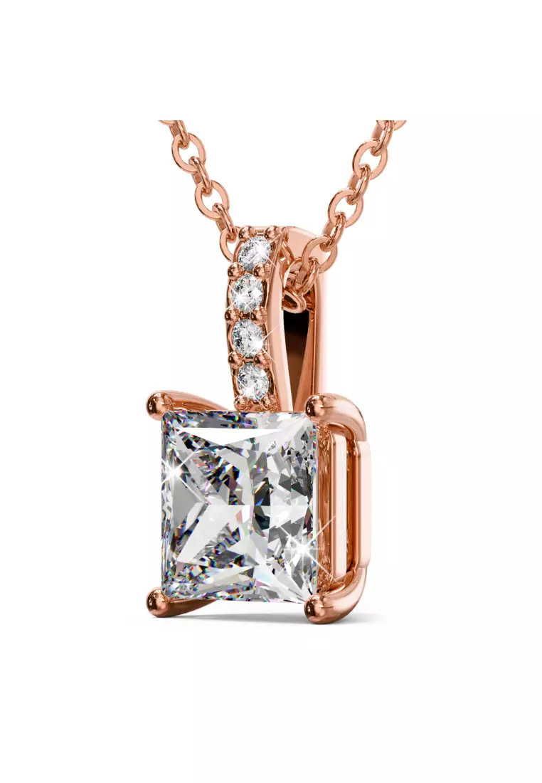 The Last Chance Necklace Embellished with SWAROVSKI® crystals-Rose Gold/Clear