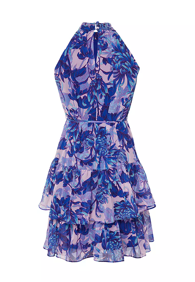 Floral Halter Neck Mini Dress