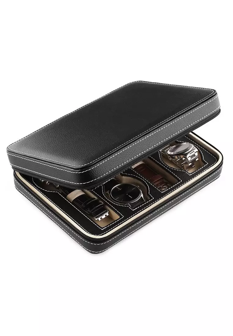 Kotak Jam Tangan Display Box Bahan Kulit 8 Grid Luxury Design
