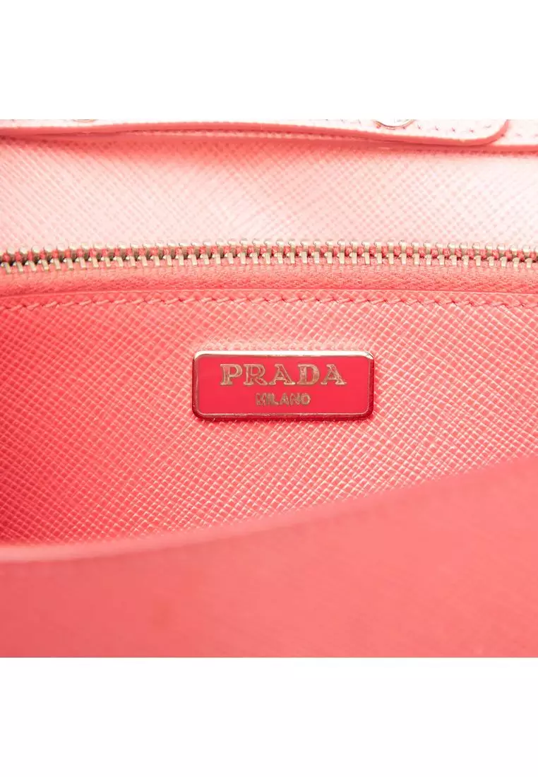 Pre-Loved Prada Saffiano Turn Lock Wallet On Strap