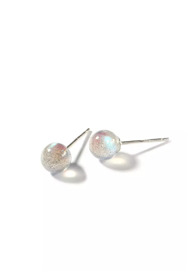 White deals moonstone earrings