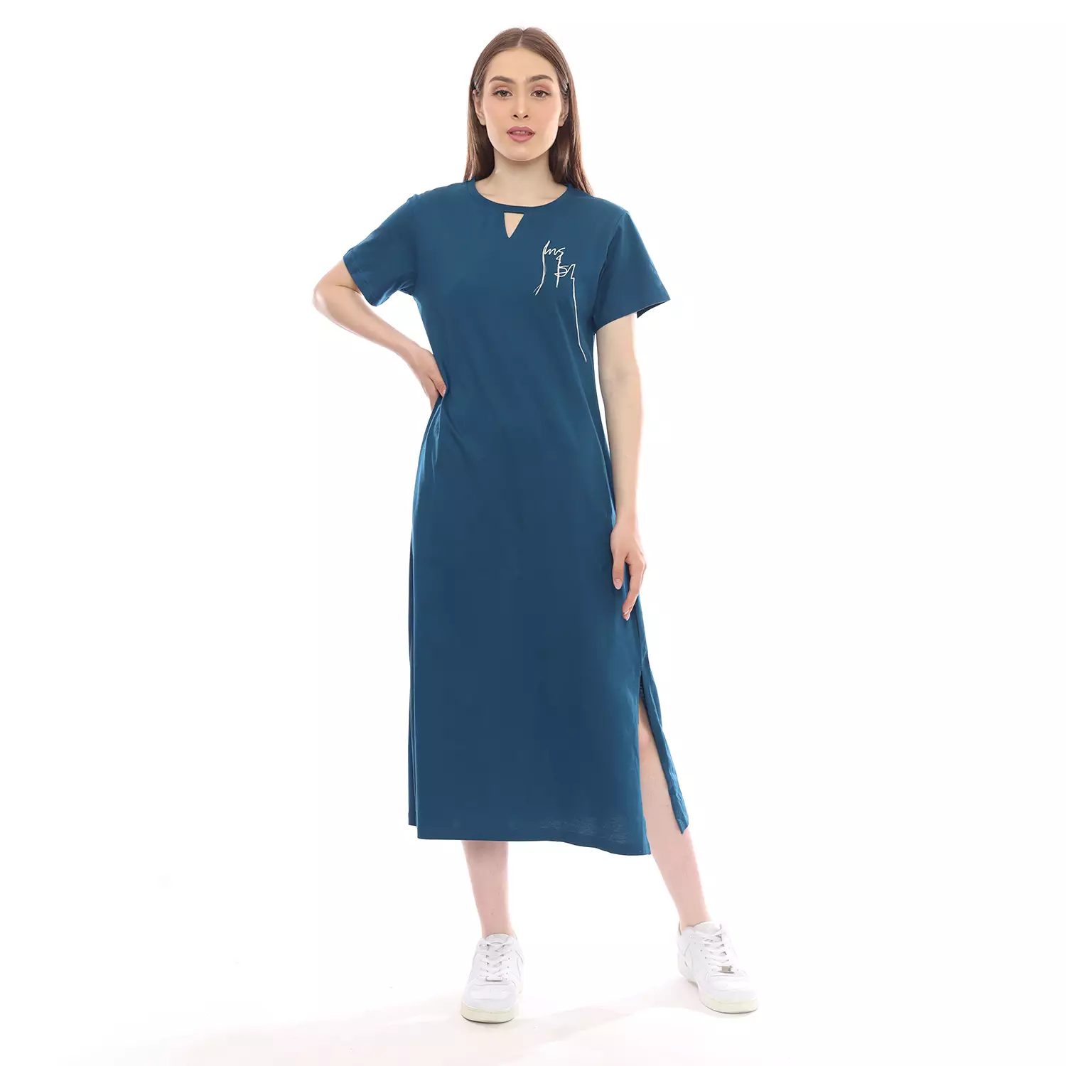 Insight Dress Wanita Biru Tua C Ribhold Midi Dress Planet Surf