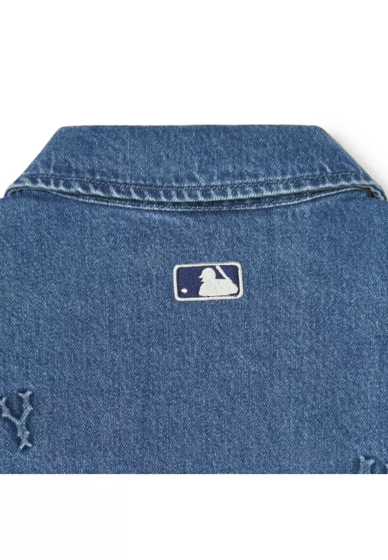 MLB CLASSIC MONOGRAM EMBROIDERY DENIM SHIRTS NEW YORK