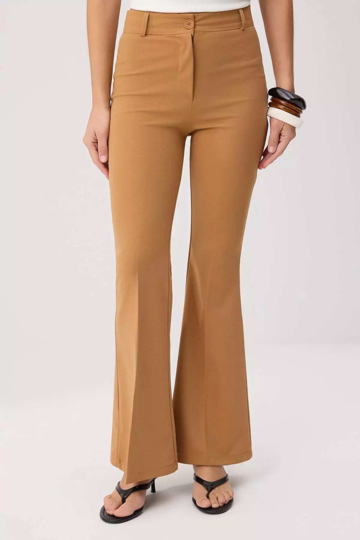 Trendyol Camel Flare Woven Trousers Twoss26Pl00232 2026 | Buy