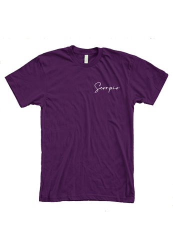 MRL Prints purple Zodiac Sign Scorpio Pocket T-Shirt D369BAA1783017GS_1