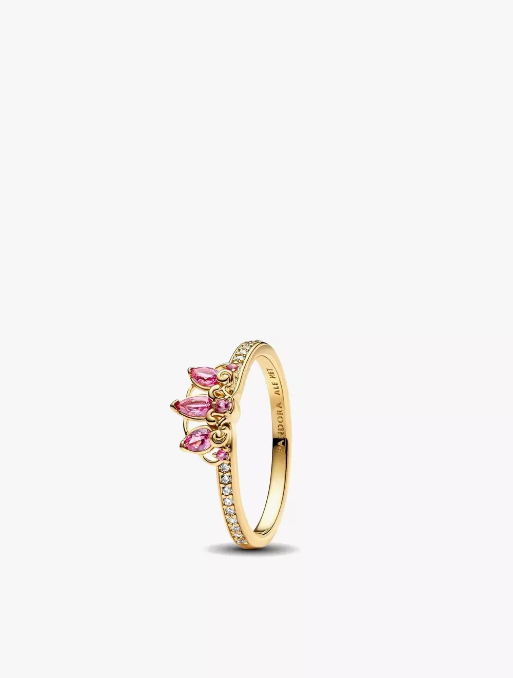 Jual PANDORA Disney Rapunzel 14k gold-plated ring with pink stones