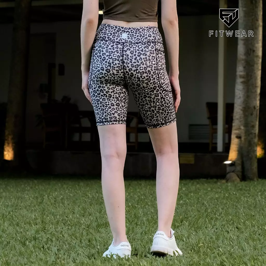 Fitwear - Legging Pendek Olahraga Wanita WANDA SIDE POCKET - CHEETAH