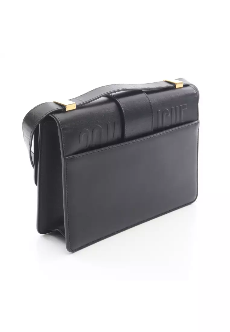 Pre-Loved Christian Dior 30 MONTAIGNE Montaigne Shoulder bag leather black