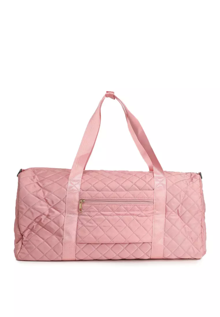 Quilted Travel Duffle Gym Bag with Pouch