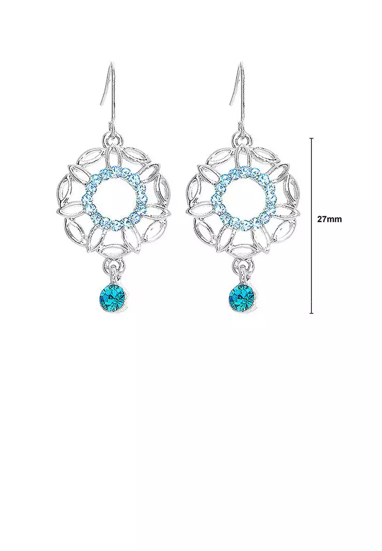 Antique Earrings with Blue Austrian Crystals