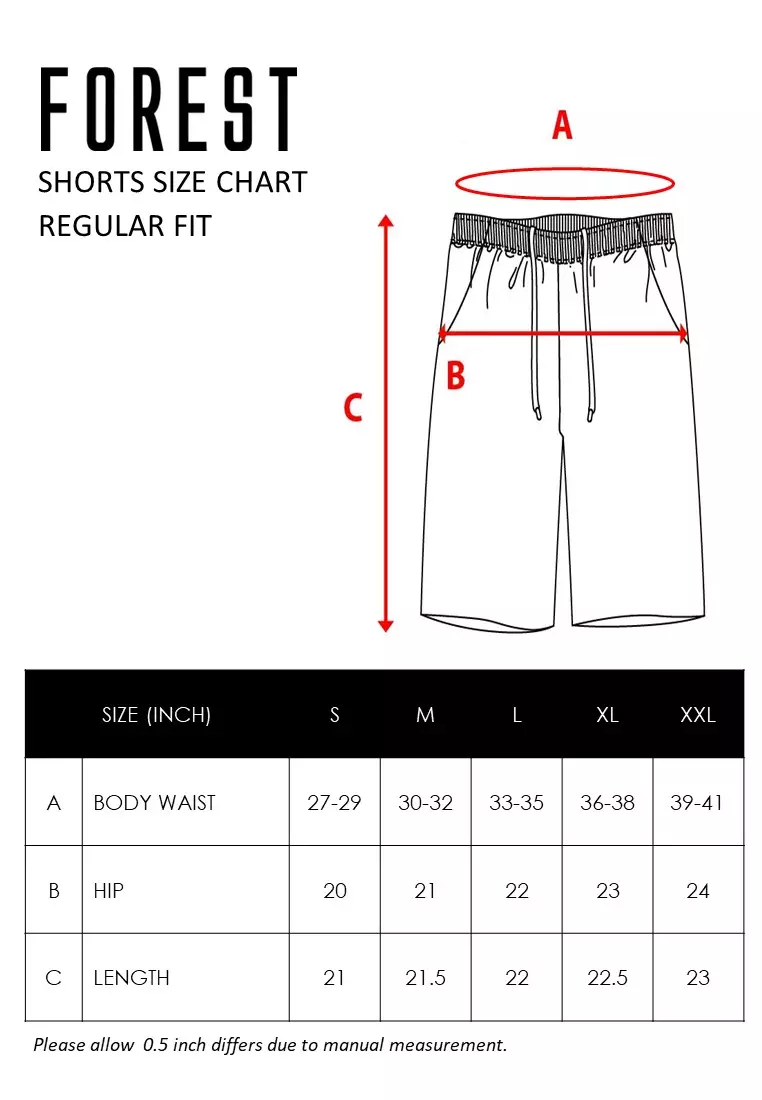 Forest Cotton Stretchable Casual Shorts Pants Men - Seluar Pendek Lelaki - 65729 - 01Black