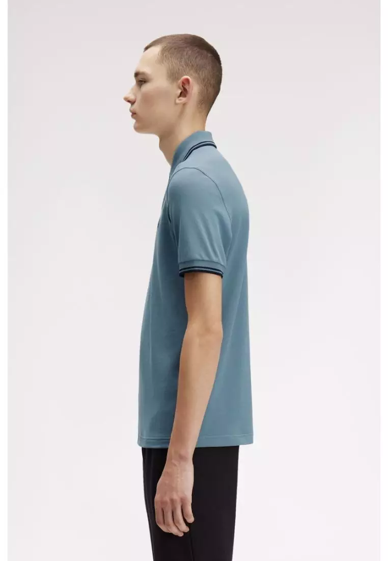 Fred Perry M3600 Twin Tipped Fred Perry Shirt (Stockport Blue / Navy / Navy)