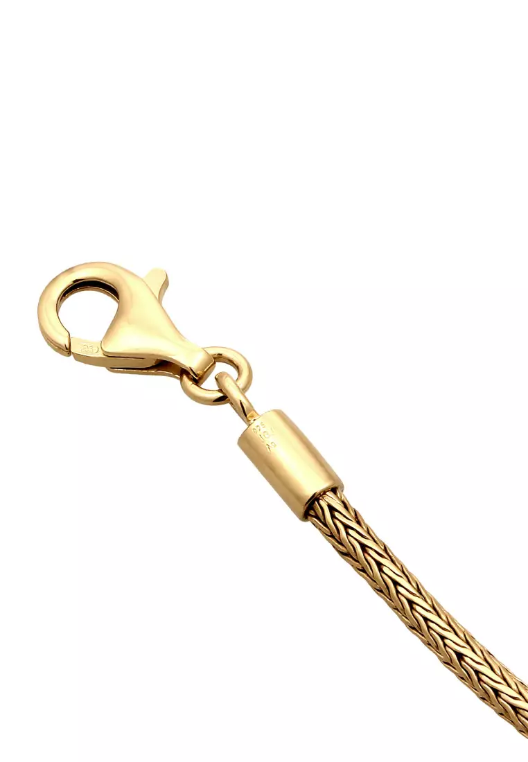 EXCLUSIVE Kalung Perhiasan Perak 925 Pria Snake Chain Gold Plated