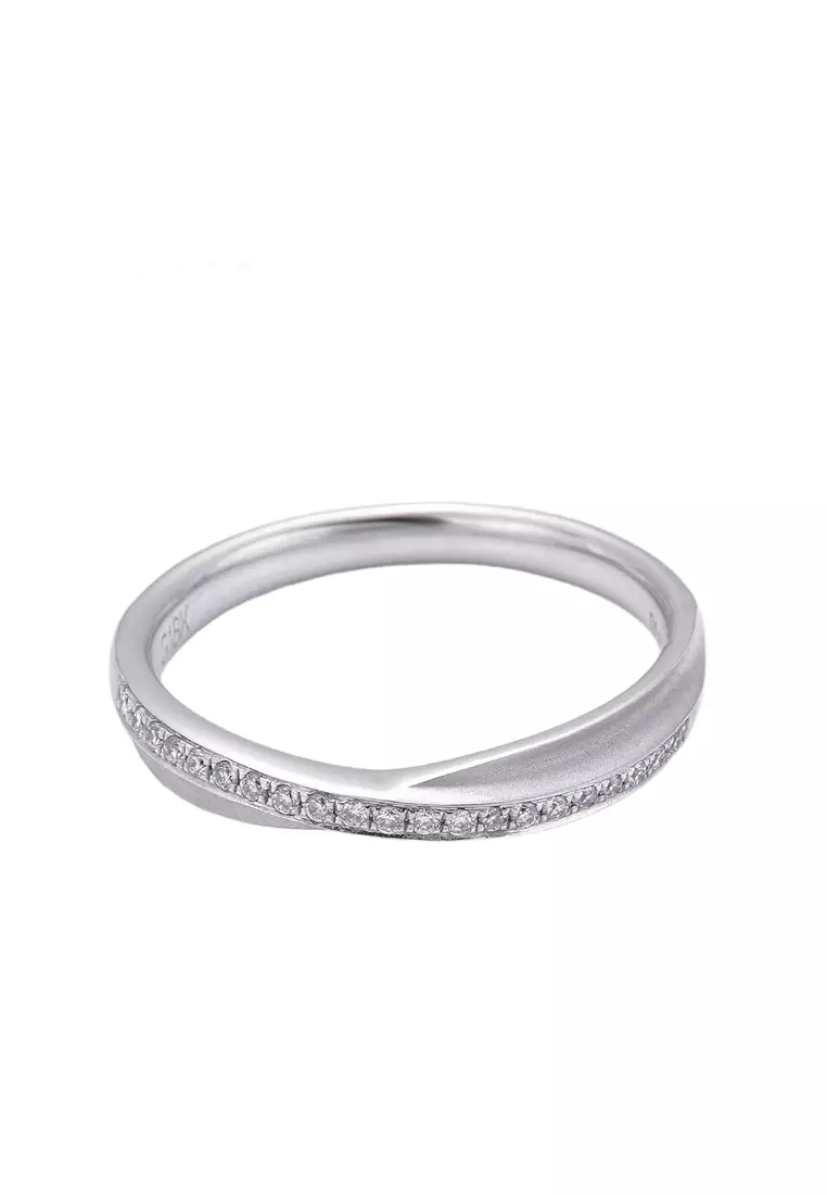 LITZ 18K White Gold  Diamond Ring  YM-BR1044C