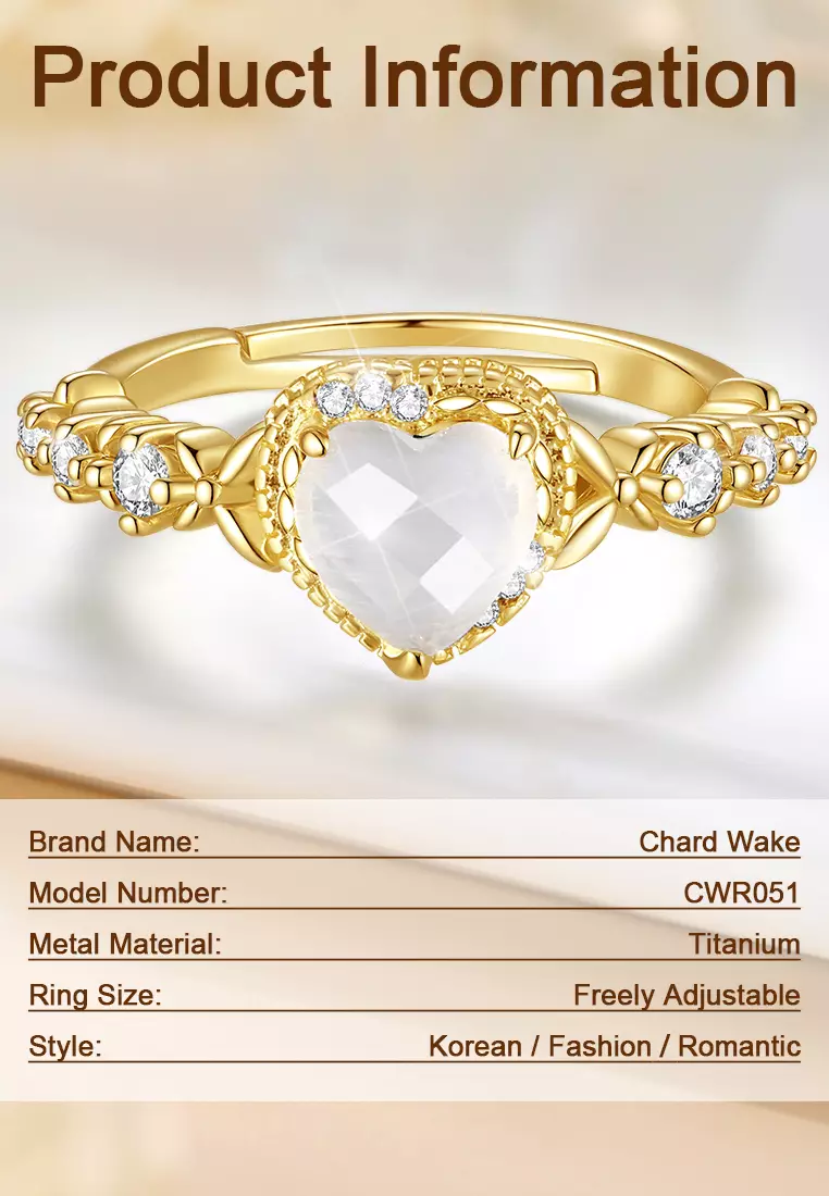 Cincin Wanita Original Korea Elegant Titanium Korea Style Perhiasan Ring Cewek white color