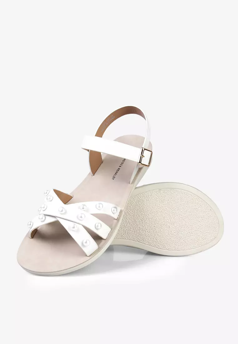 Sepatu Sandal Tali Wanita Anti Slip L.Abel White