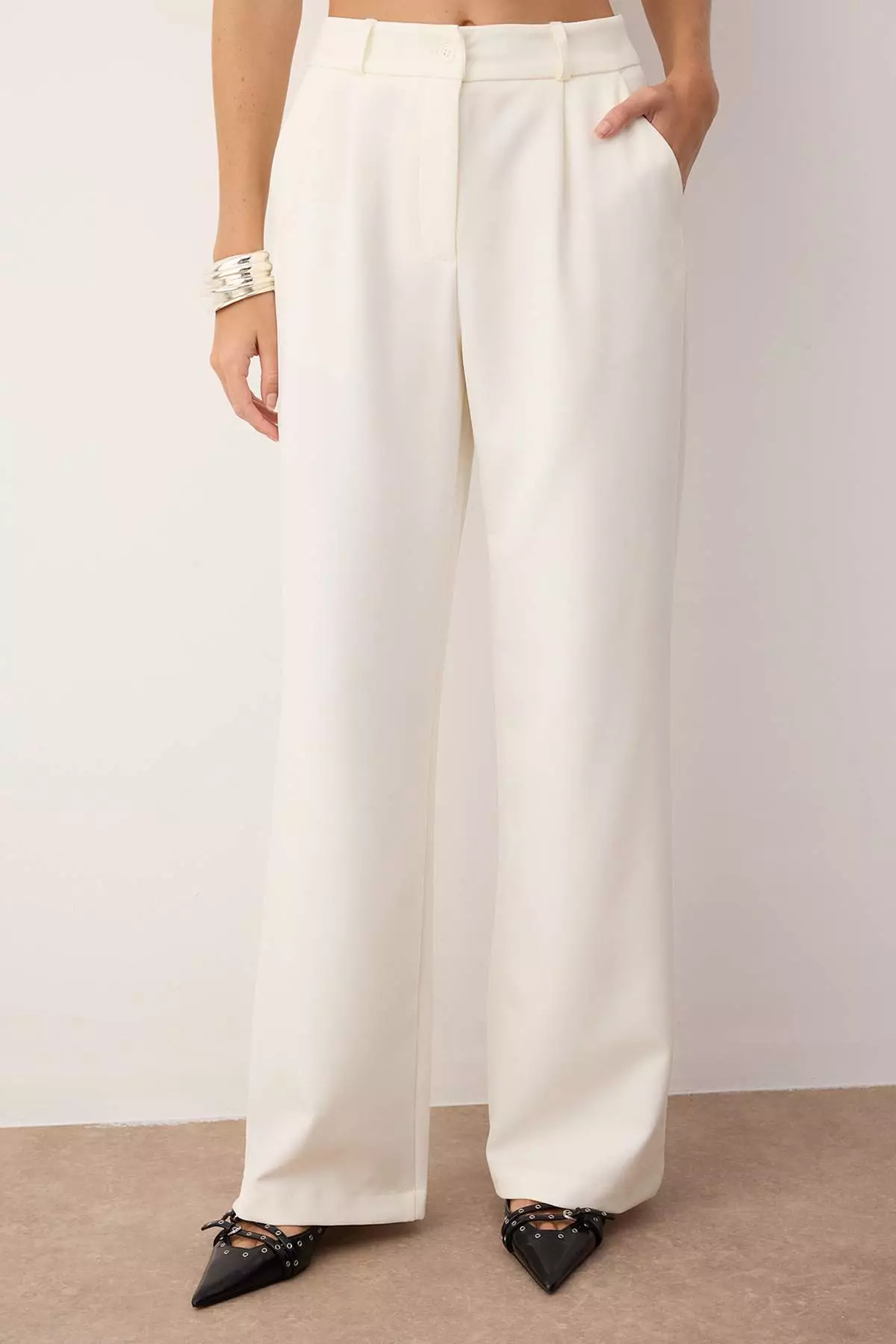 High Waist Pleated Trousers