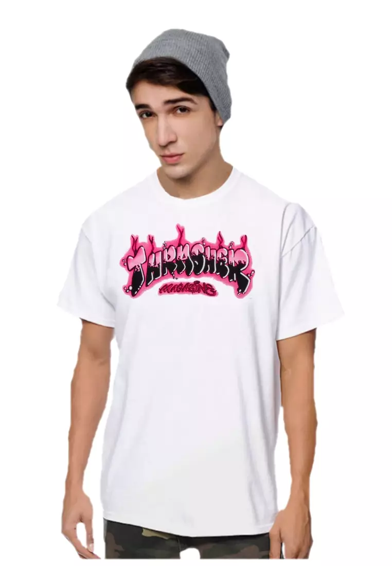 Pink and white outlet thrasher shirt