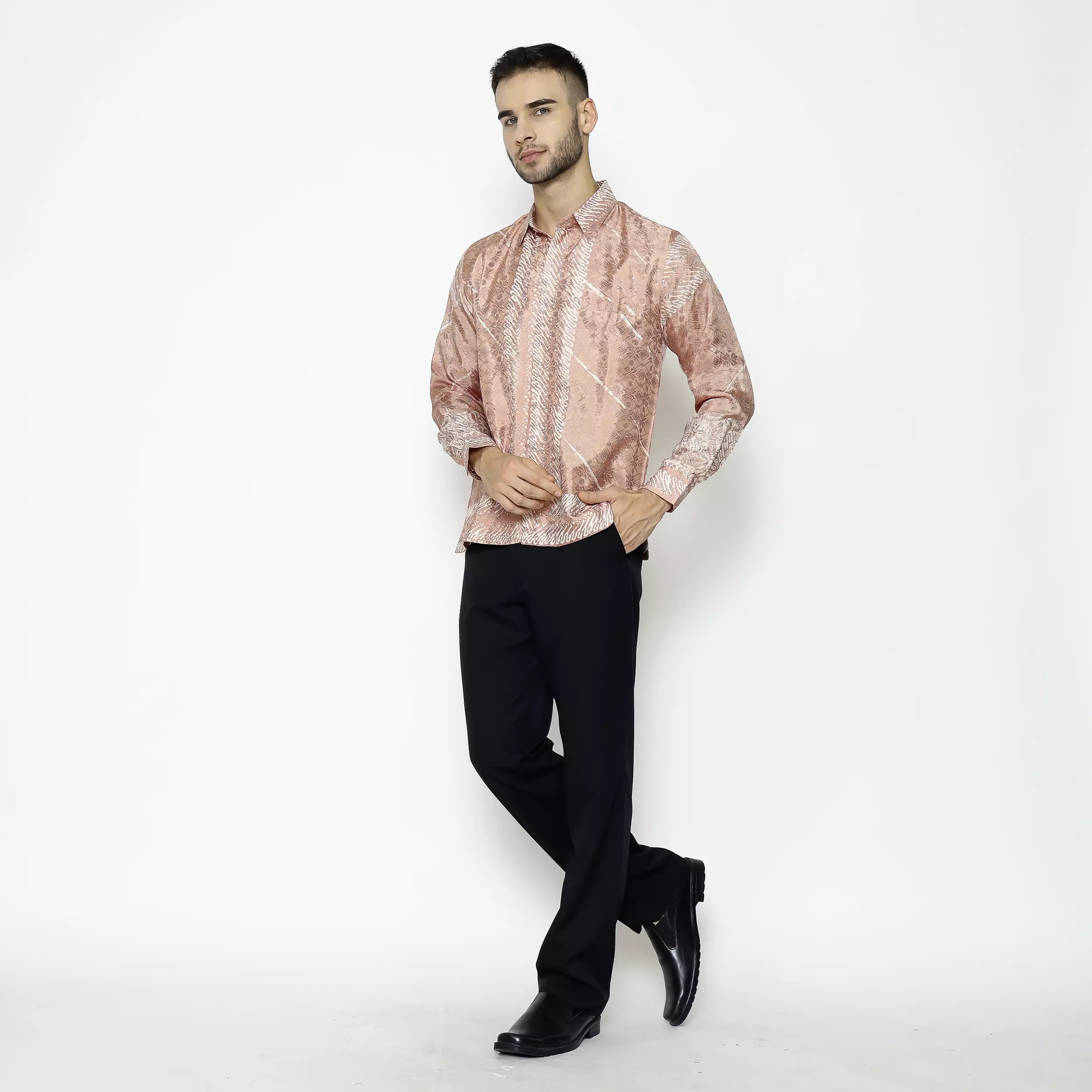 Rinjanie Batik - Kemeja Batik Lengan Panjang - Kemeja Pria - Kemeja Pria Modern - Caramel Series