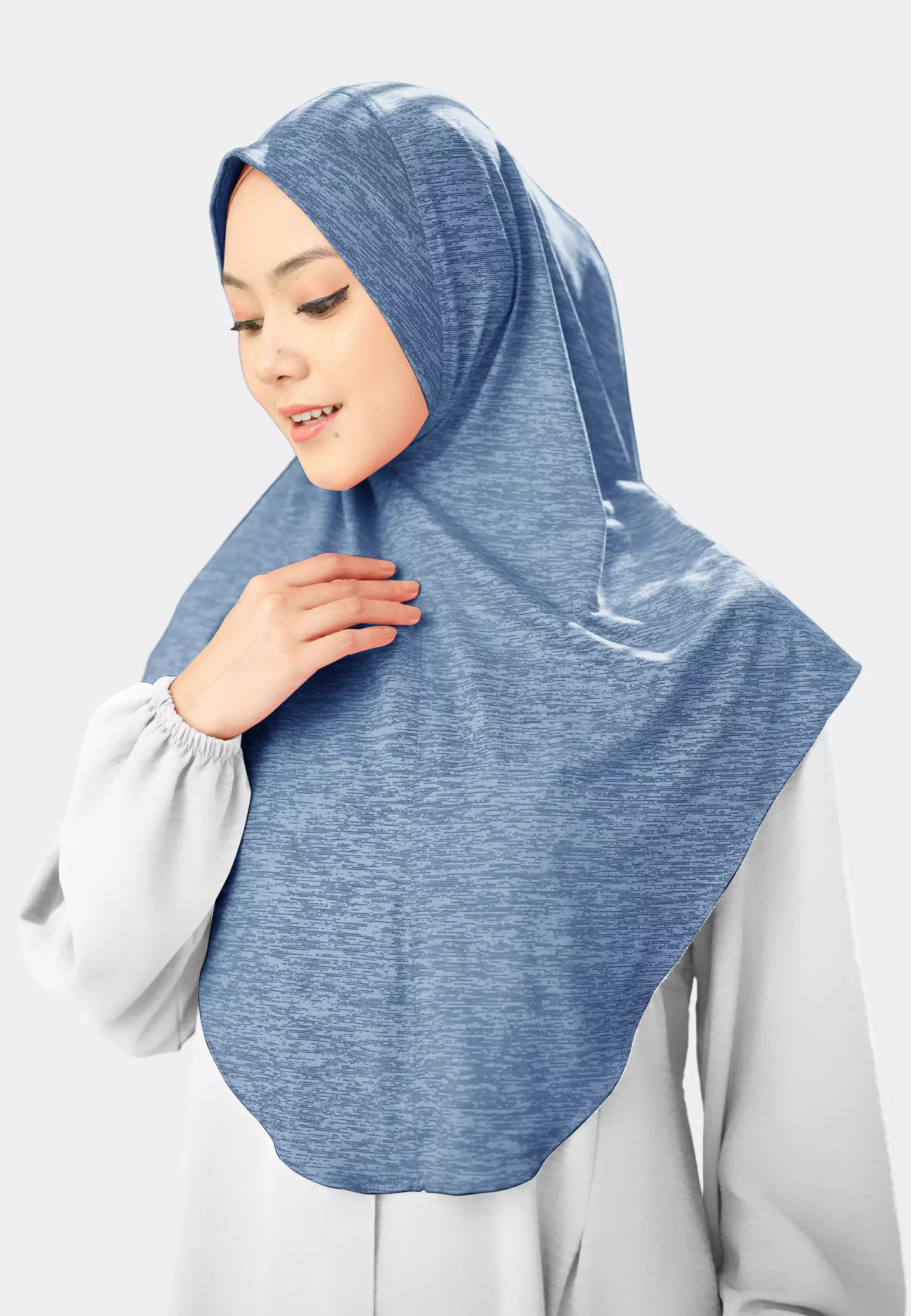 Cotton Bee - Gyra Instan | Bergo Jersey Tekstur - Moonlight Blue