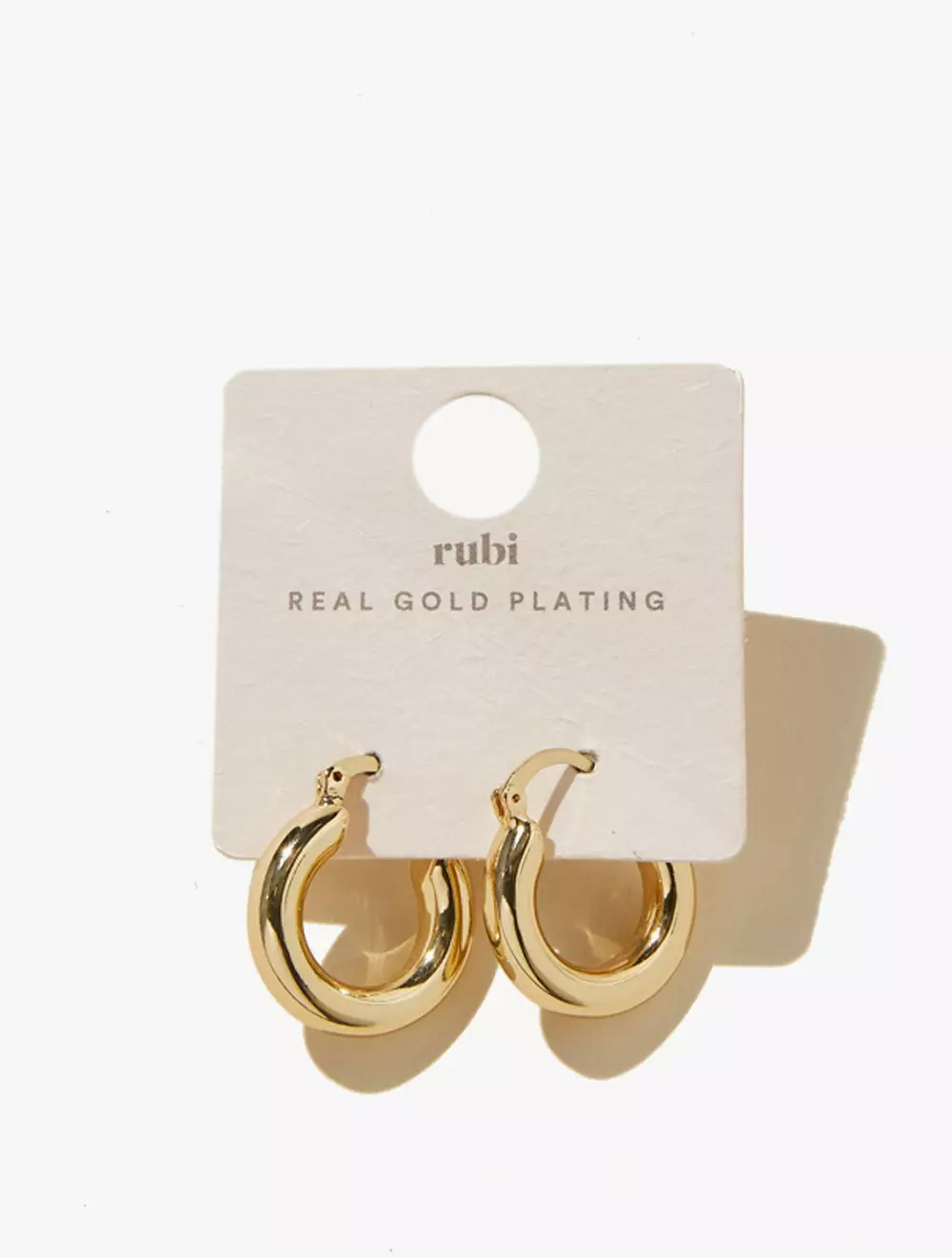 MID HOOP EARRING - GOLD PLATED TUBE