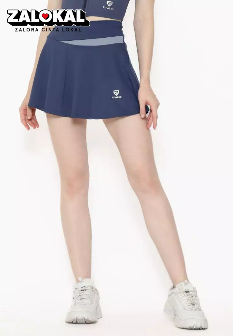 Fitwear - [SKORT] Rok + Inner Olahraga Wanita HARLEY 2TONE SKIRT - NAVY+BLUE