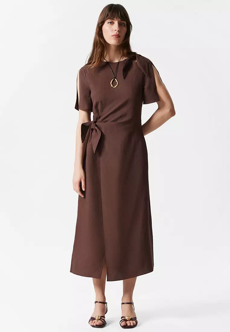 Hot other stories waist knot midi dress Top Sellers Black Friday