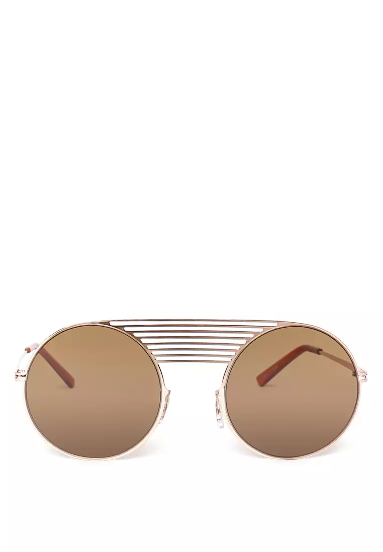Quirky Round Sunglasses In Brown