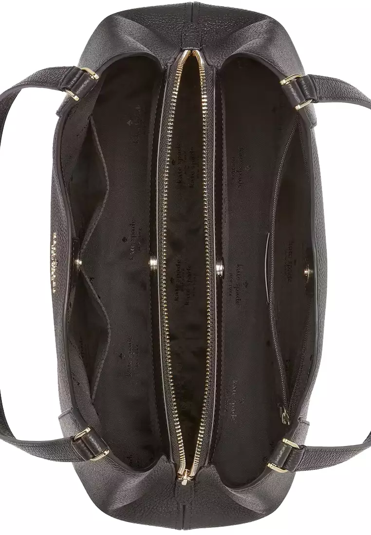 Lena Triple Compartment Shoulder Bag - Black KH435