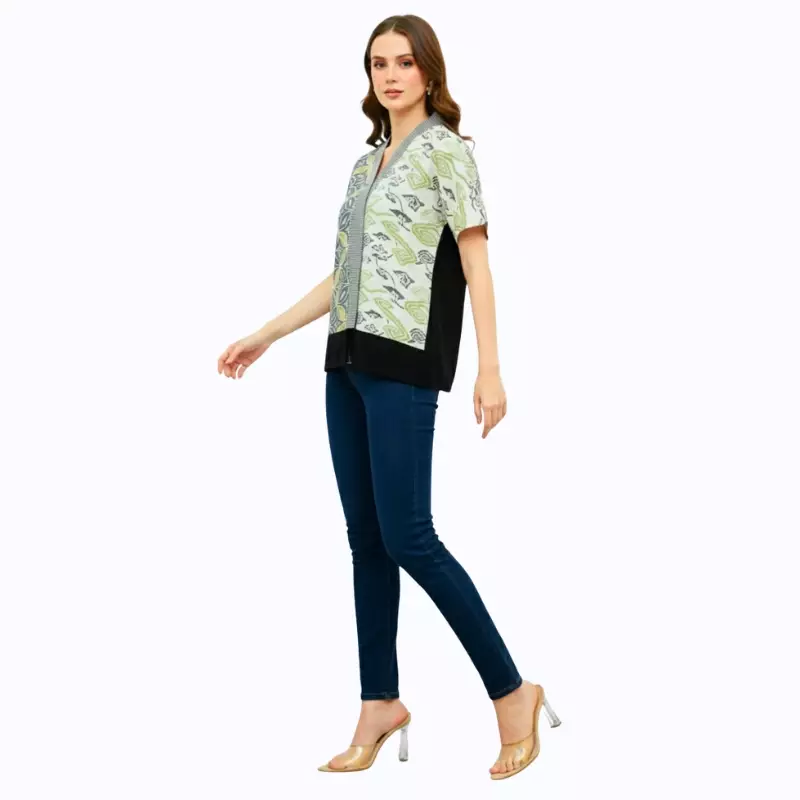 Blouse Batik Wanita - Bhatara Batik Fidelya - Atasan Batik Modern Lengan Pendek