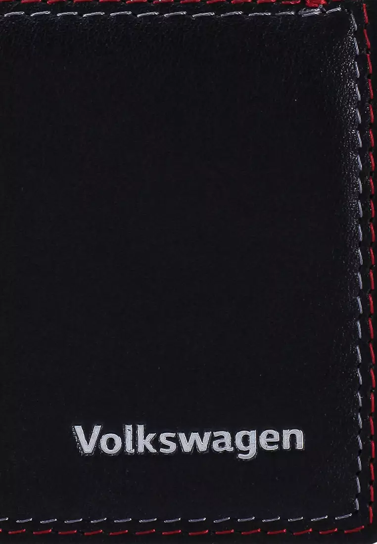 Buy Volkswagen Men's Rfid Genuine Leather Bi Fold Center Flap Short 