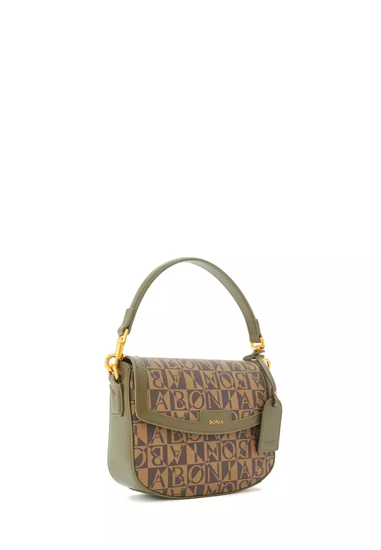 Buy BONIA Uniform Green Irma Monogram Mini Tote Bag Online