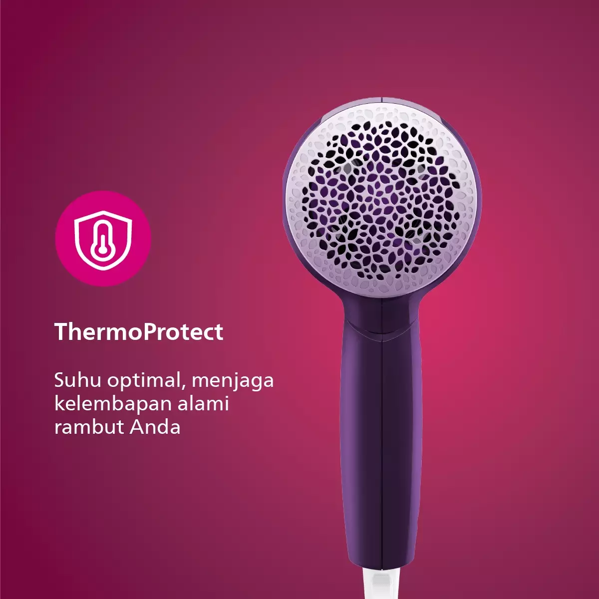 Philips Essential Care Hair Dryer Ungu HP8126/02 Pengering Rambut