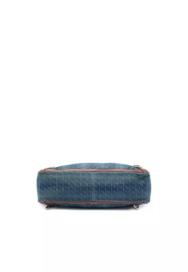 Pre-Loved Gucci Denim Interlocking G Abbey D Ring Tote