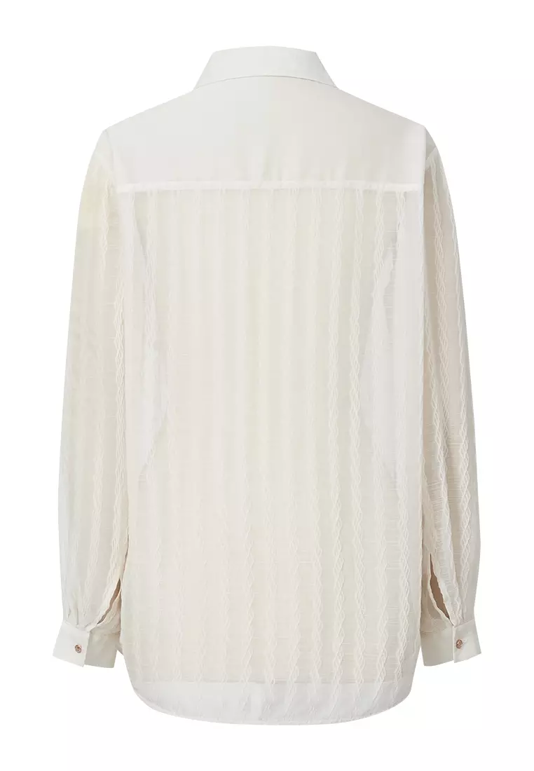 Semi-Transparent Textured Blouse