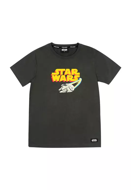 Star Wars Boys Logo Ship Graphic T-Shirt