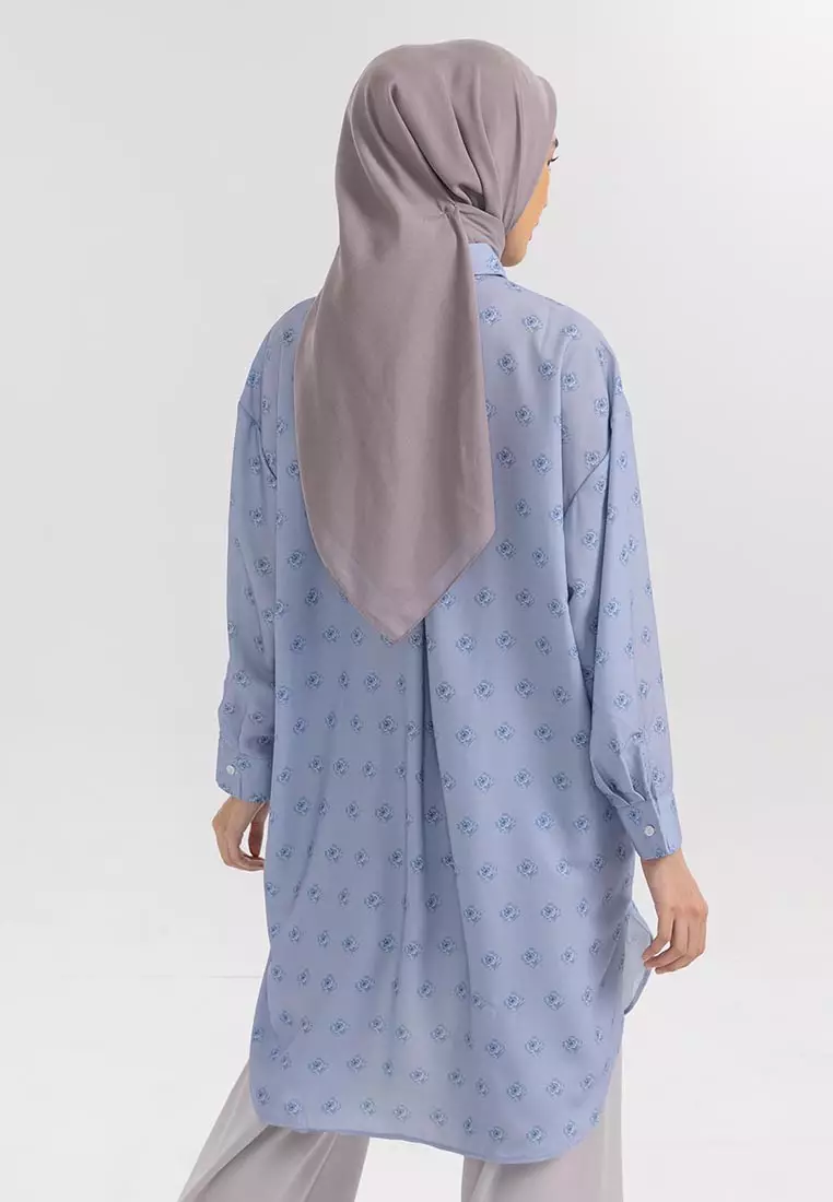 Ria Miranda Cloud Blue Qistiana Shirt