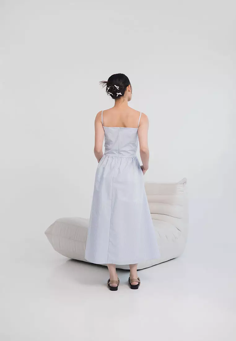 Ibiza Maxi Tank Dress in Blue Stripe