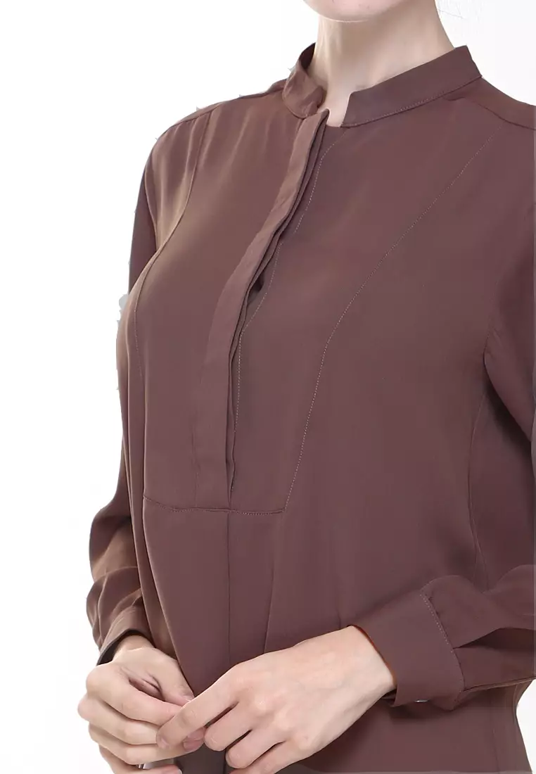 Eva Suit Top in Dark Brown