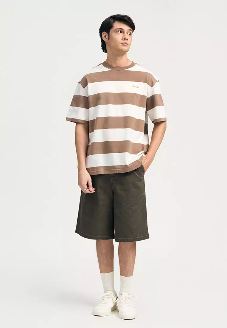 Relaxed Fit Striped T-Shirt with Embroidery
